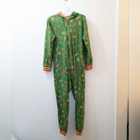 Disney Store Hooded Marvel Bodysuit Gingerbread Holiday Pajamas, Mens Xtra Small - Picture 2 of 16